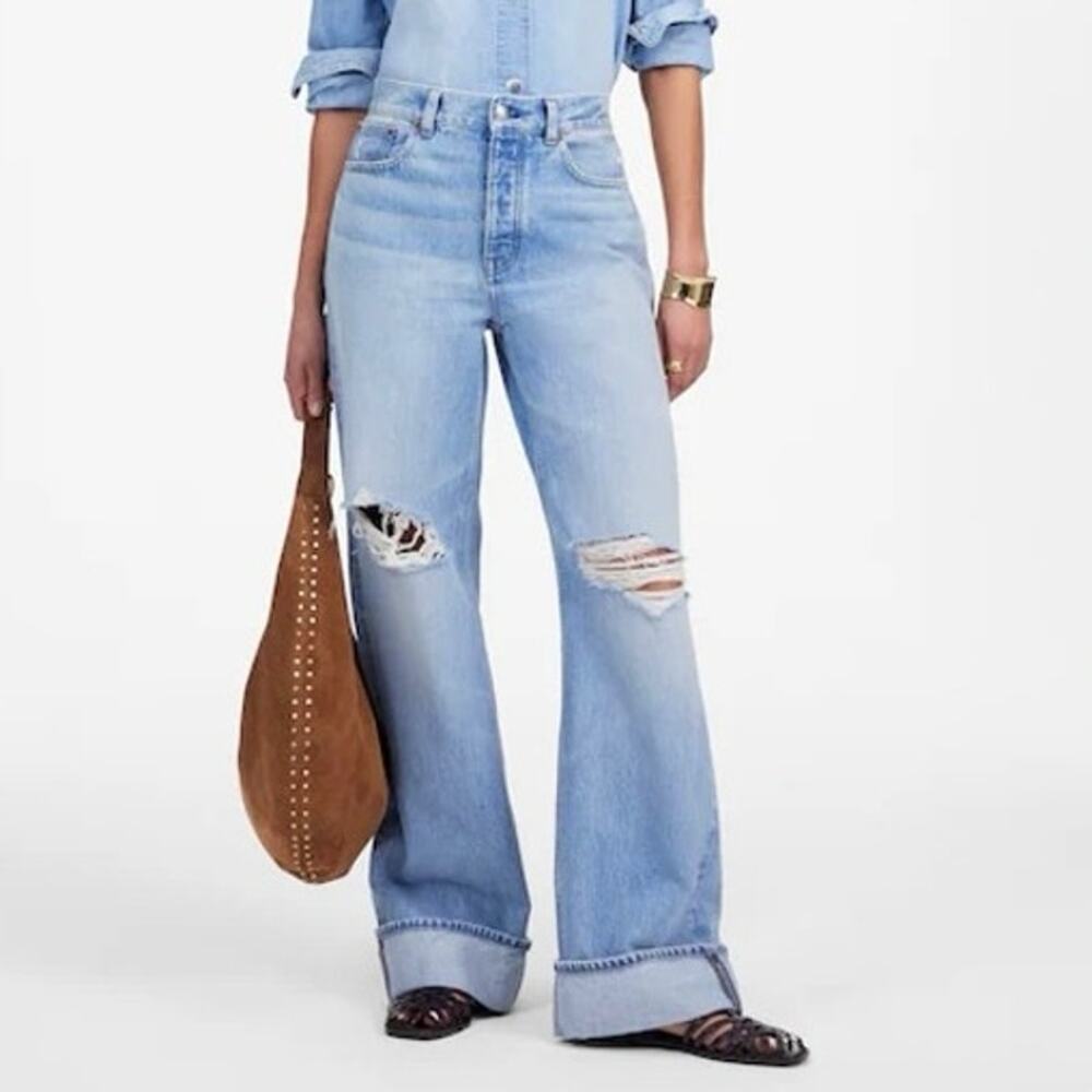 Madewell Low Slung Baggy Jean Hallstead Wash Size 28 NWT